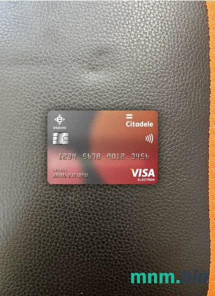 Estonia Citadele filiale AS bank visa karta elektronowa wygląd fotograficzny skan PSD + zdjęcie